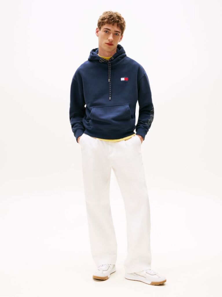Blue Hilfiger Sailing Relaxed Back Logo Hoody  Unisex