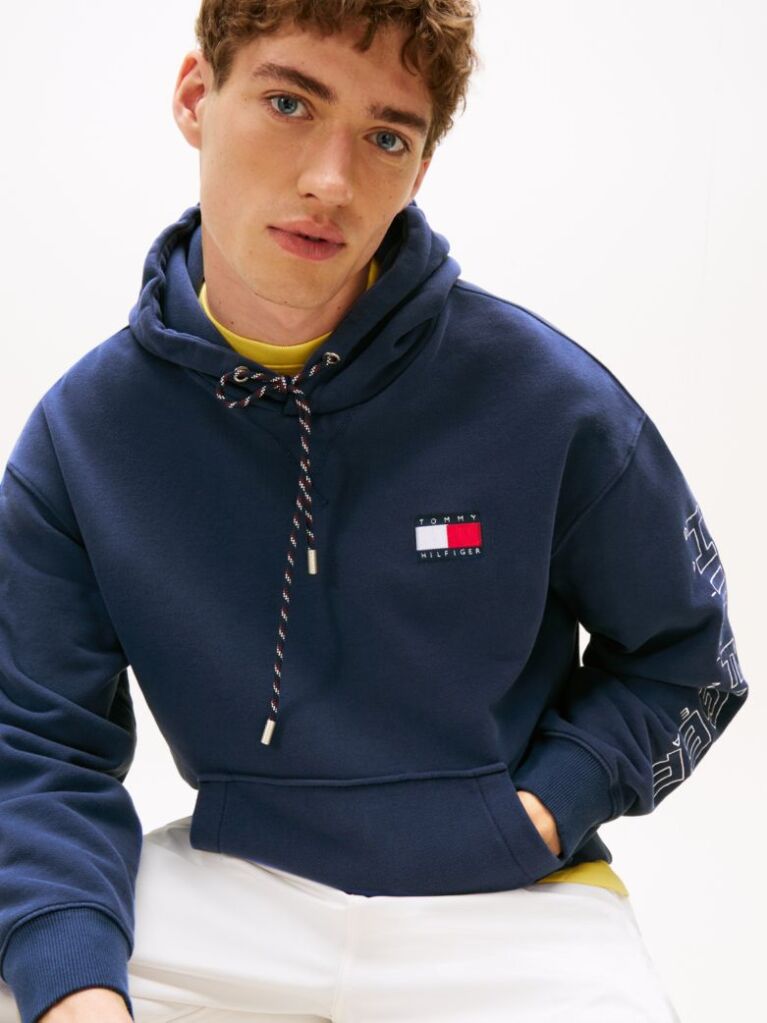 Blue Hilfiger Sailing Relaxed Back Logo Hoody  Unisex