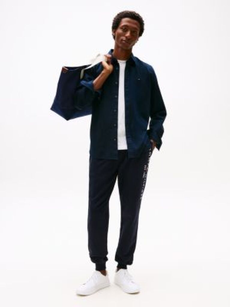 Blue Pantaloni Cu Logo Tommy  Barbati