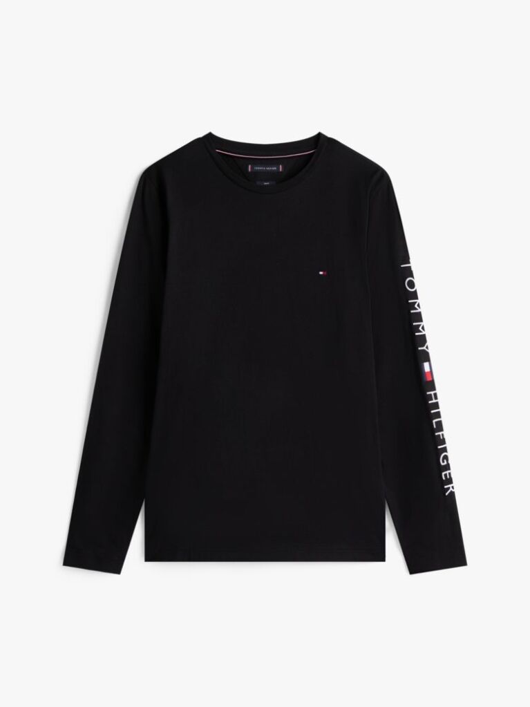 Black Long Sleeve Slim Fit T-Shirt  Men
