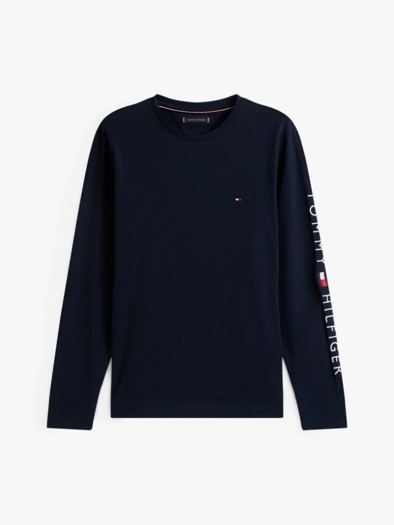 Blue Long Sleeve Slim Fit T-Shirt  Men