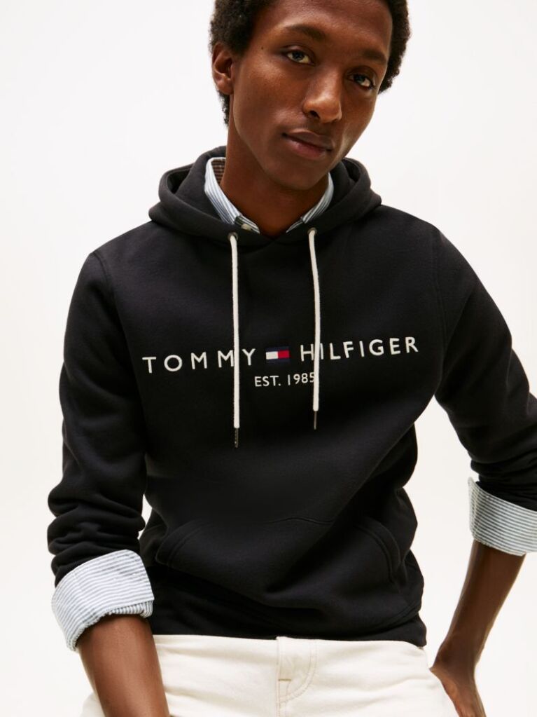 Negru Hanorac Cu Logo Tommy  Barbati