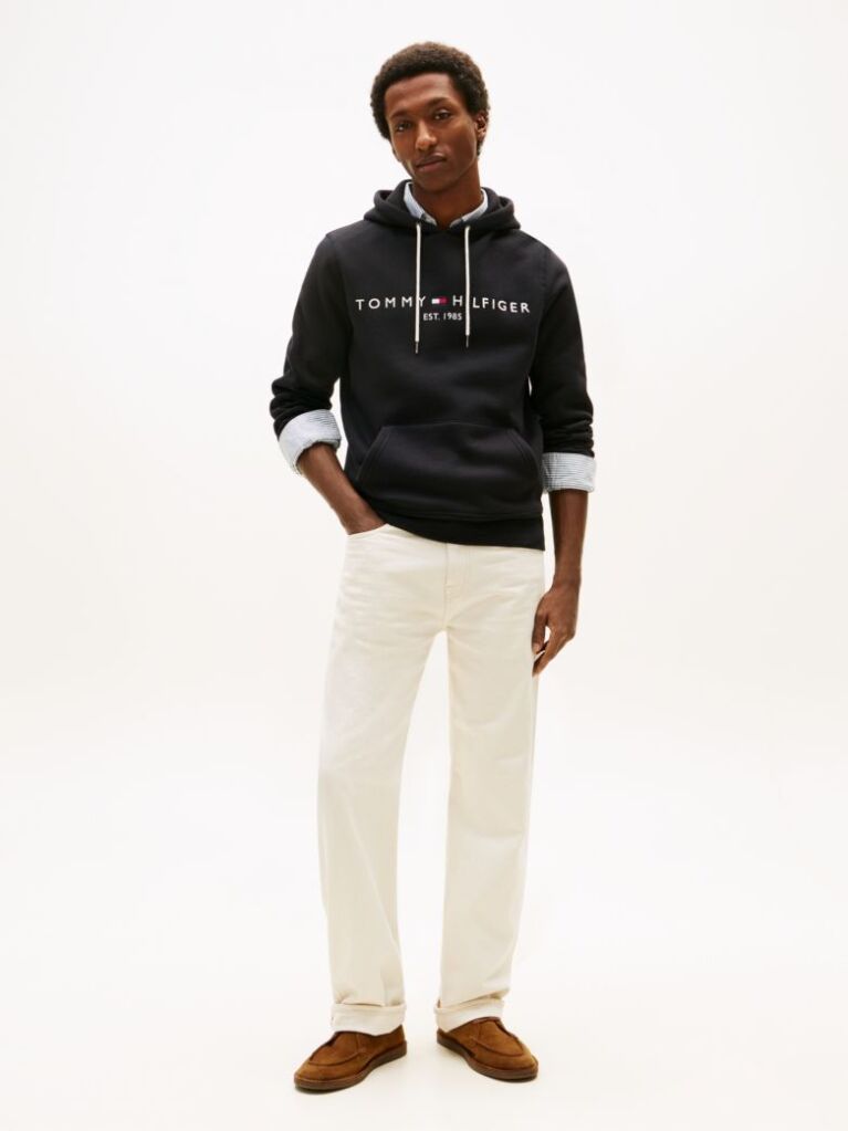 Negru Hanorac Cu Logo Tommy  Barbati
