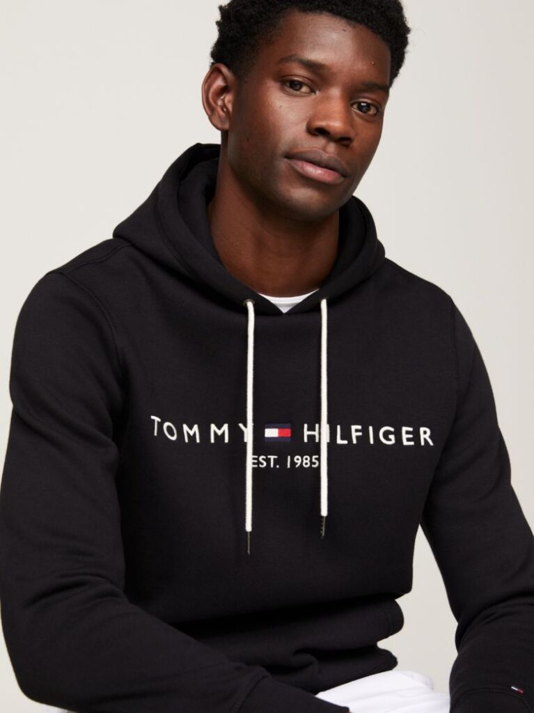 Negru Hanorac Cu Logo Tommy  Barbati