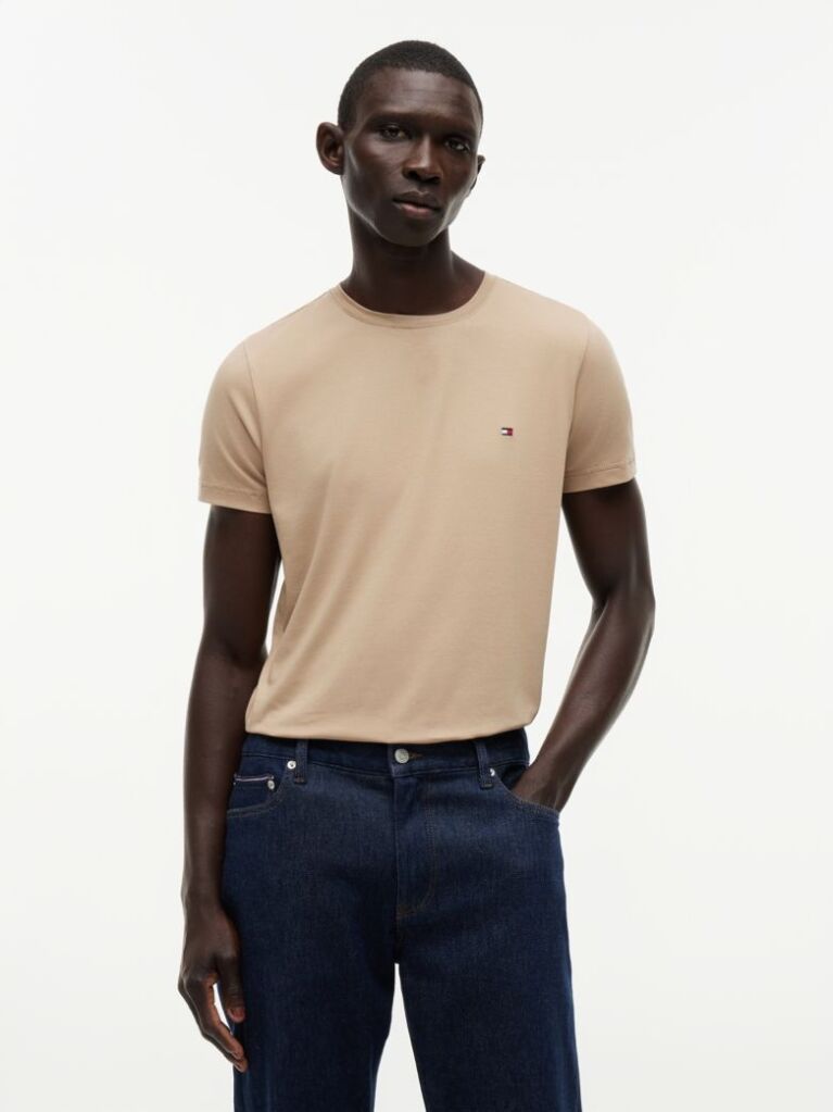 Verde Tricou Slim Fit Cu Steag Brodat  Barbati