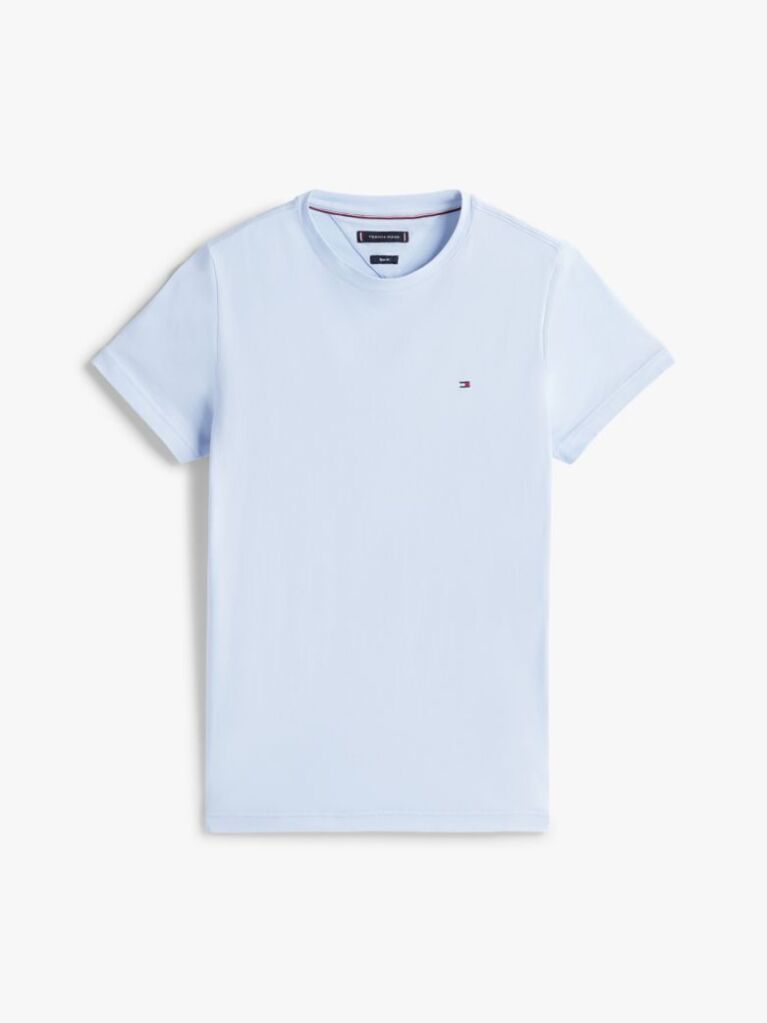 Blue Tricou Slim Fit Cu Steag Brodat  Barbati