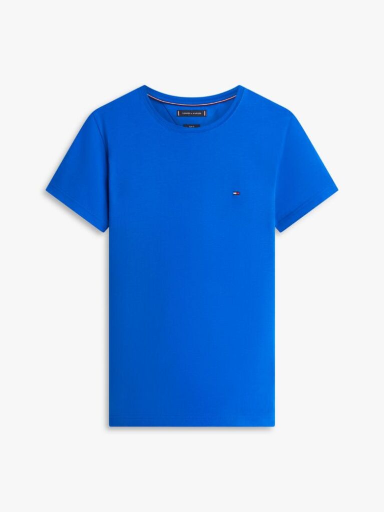 Blue Tricou Slim Fit Cu Steag Brodat  Barbati