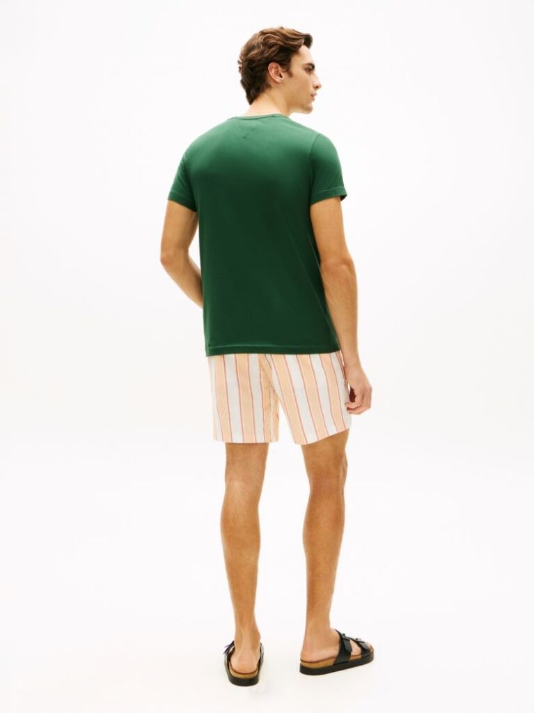 Verde Tricou Slim Fit Cu Steag Brodat  Barbati