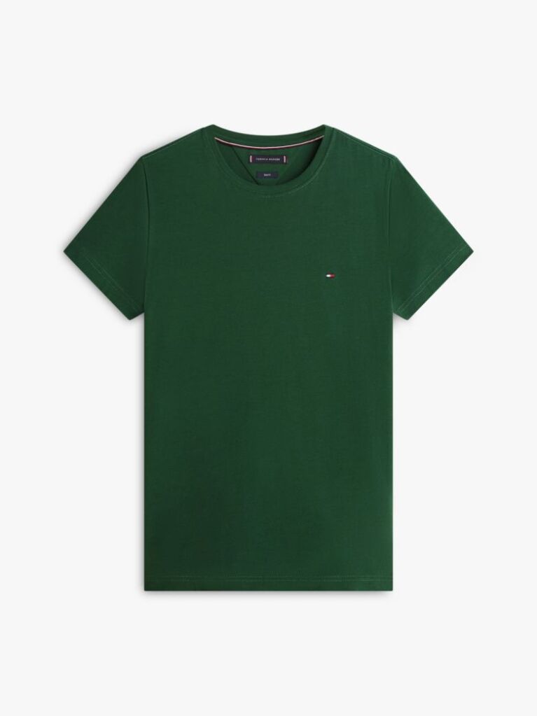 Verde Tricou Slim Fit Cu Steag Brodat  Barbati