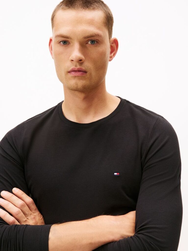Black Long Sleeve Extra Slim Fit T-Shirt  Men