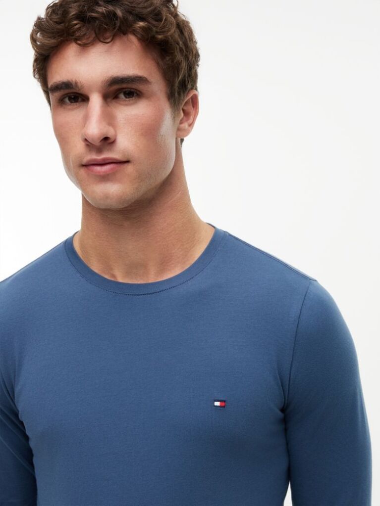 Blue Tricou Cu Maneca Lunga Extra Slim Fit  Barbati