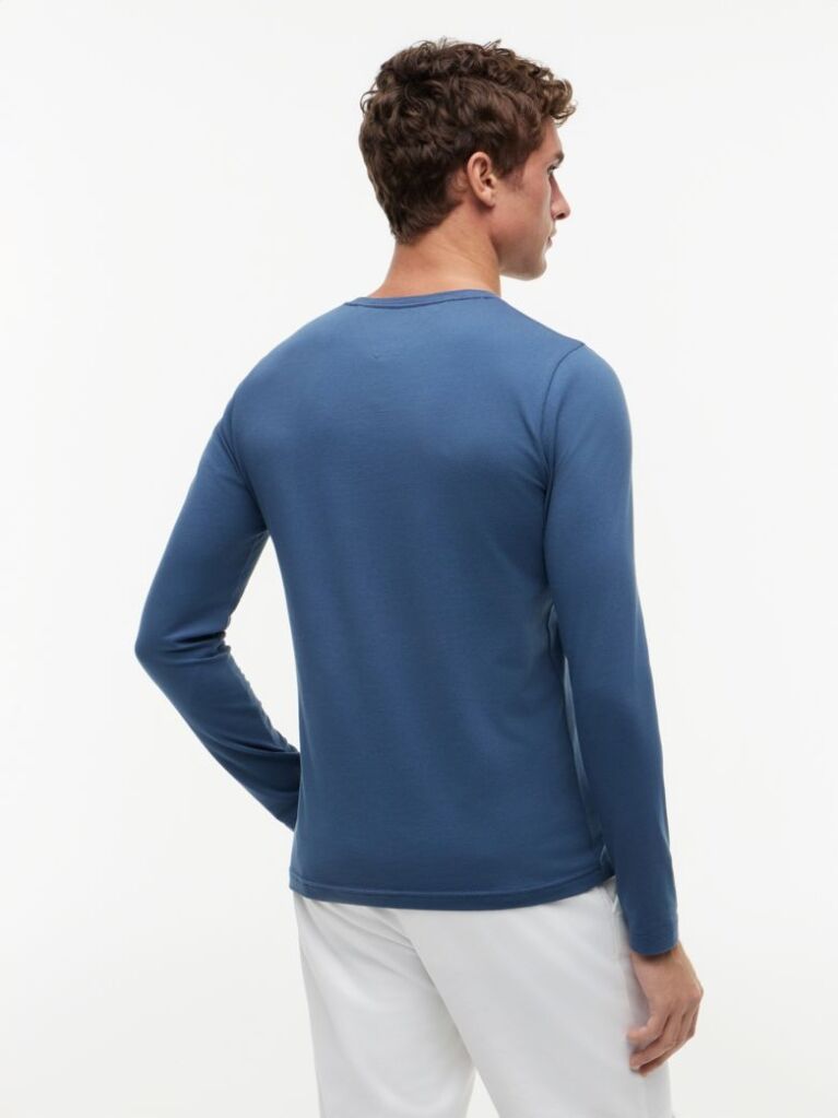 Blue Tricou Cu Maneca Lunga Extra Slim Fit  Barbati