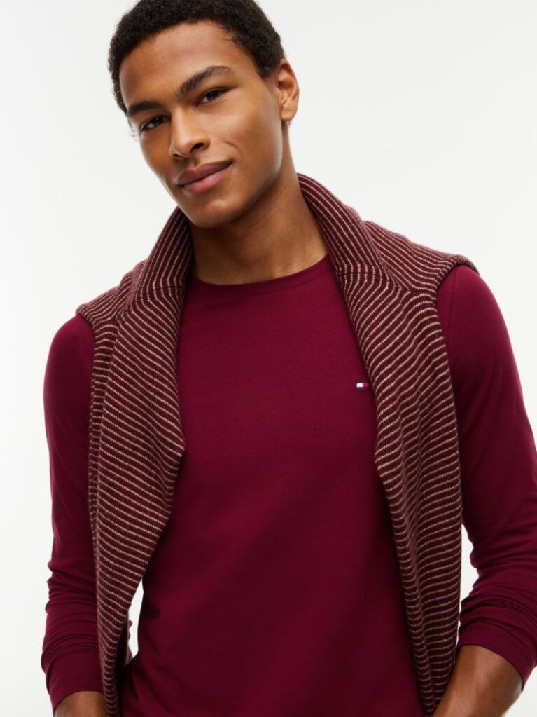 Red Long Sleeve Extra Slim Fit T-Shirt  Men