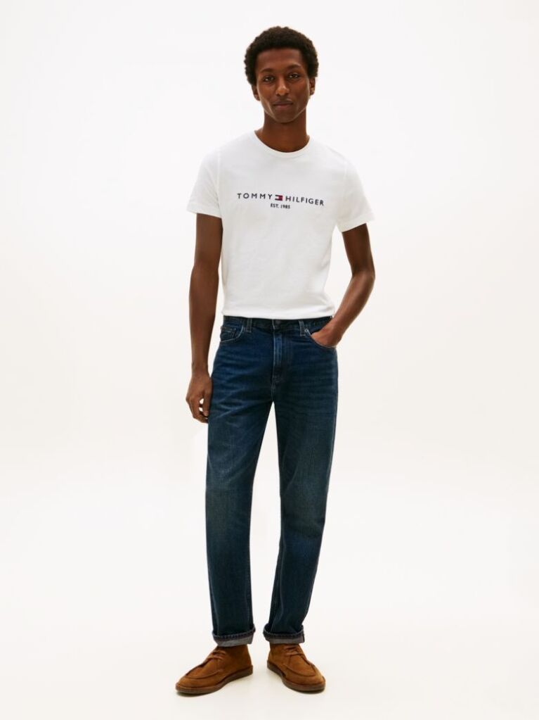 Alb Tricou Tommy Hilfiger Cu Logo  Barbati