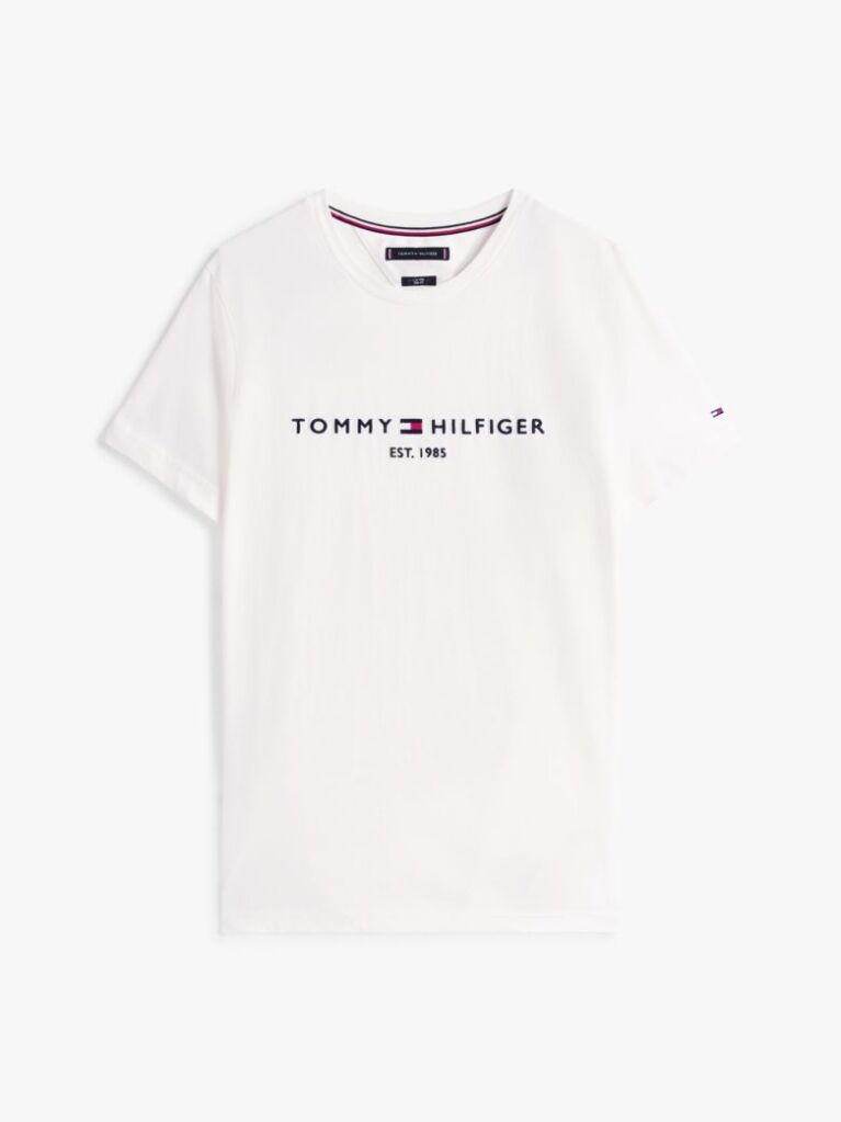 Alb Tricou Tommy Hilfiger Cu Logo  Barbati