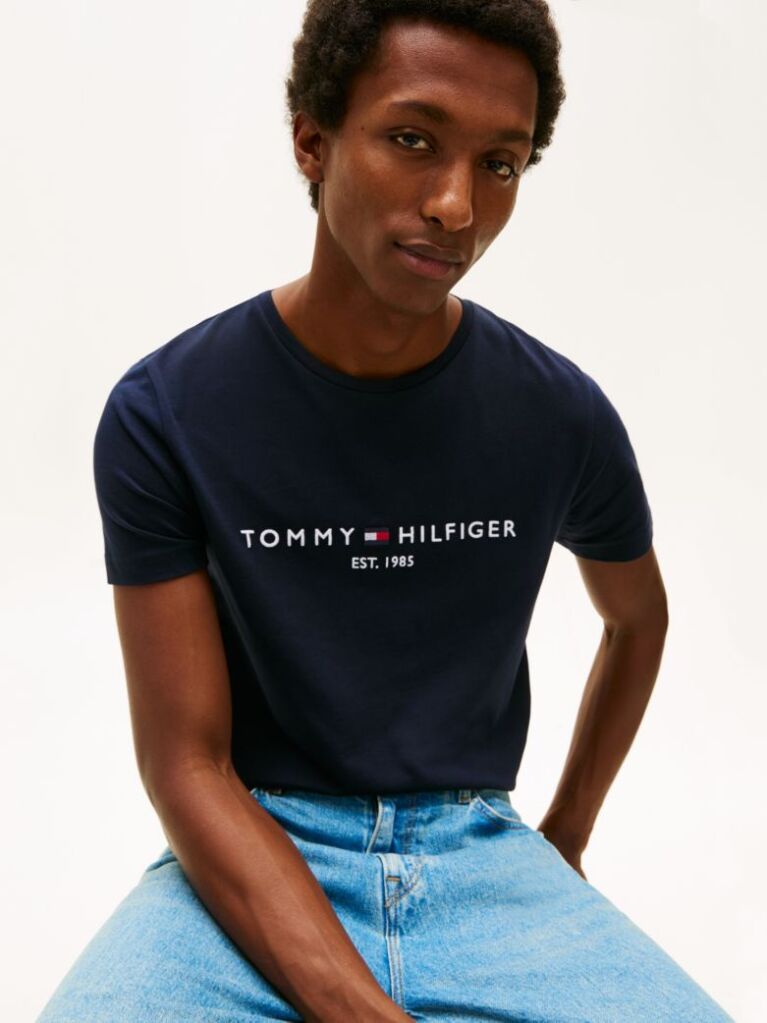 Blue Tricou Tommy Hilfiger Cu Logo  Barbati