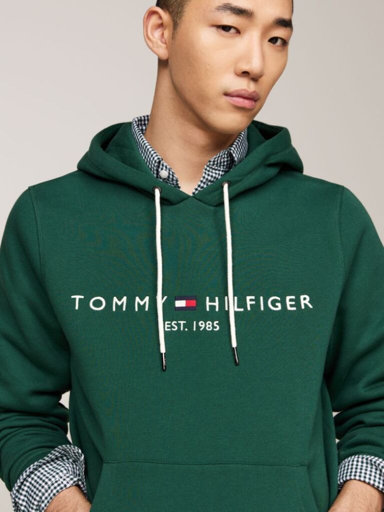 Green Tommy Logo Hoody  Men