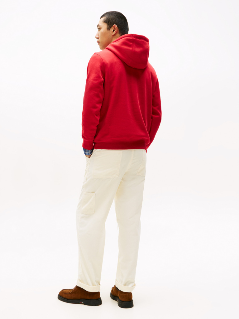 Red Tommy Logo Hoody  Men