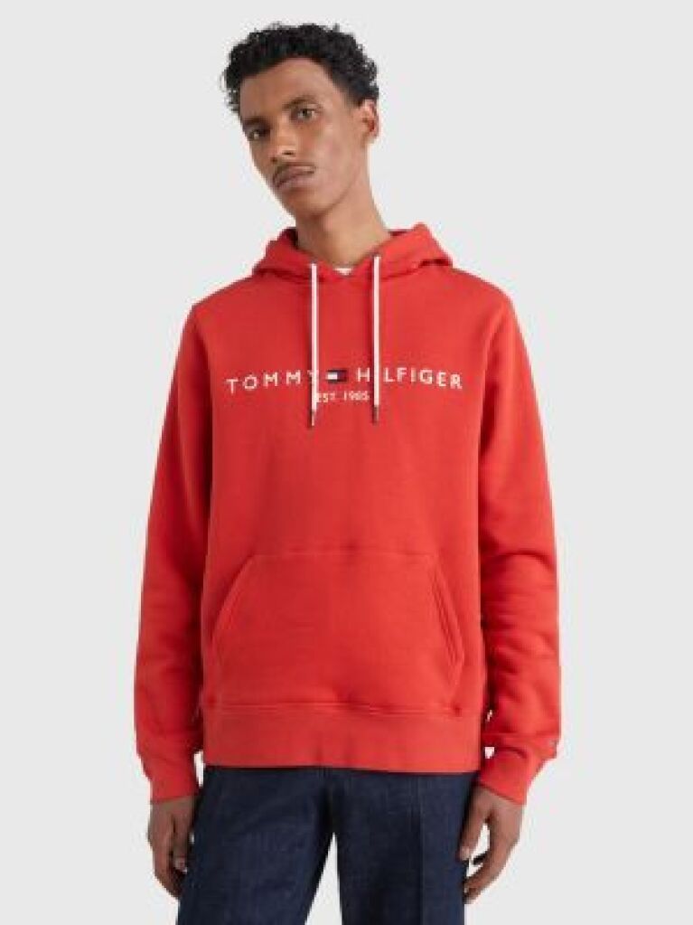 Red Tommy Logo Hoody  Men