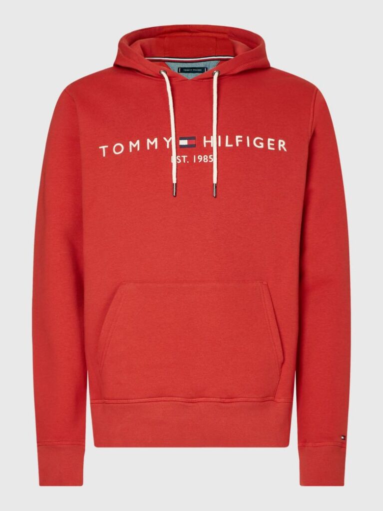 Red Tommy Logo Hoody  Men