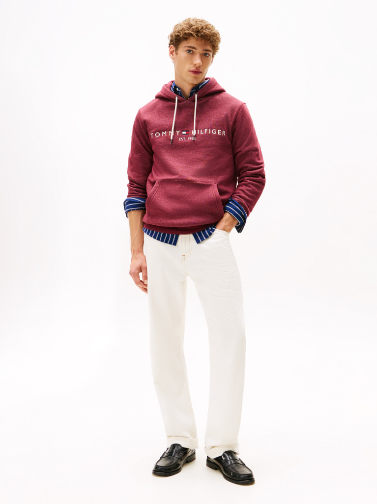 Red Tommy Logo Hoody  Men