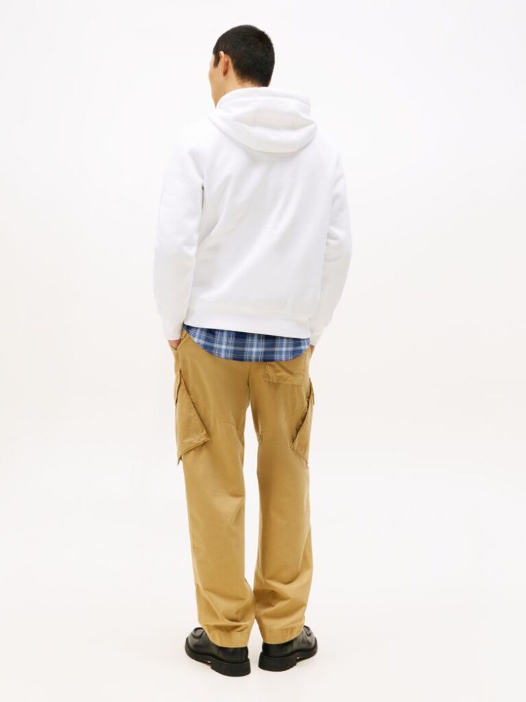 White Tommy Logo Hoody  Men