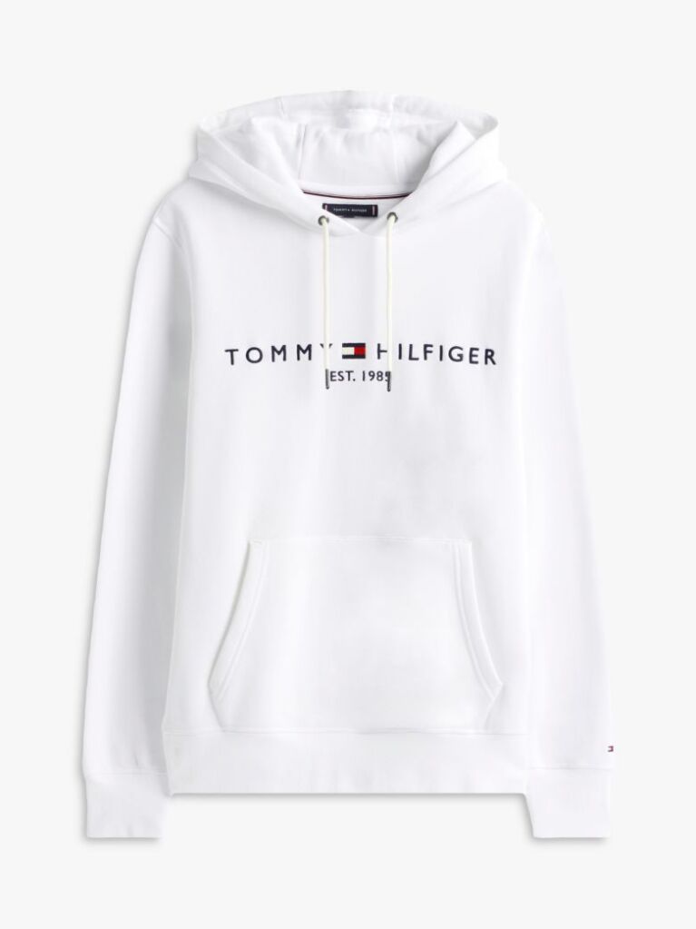 White Tommy Logo Hoody  Men