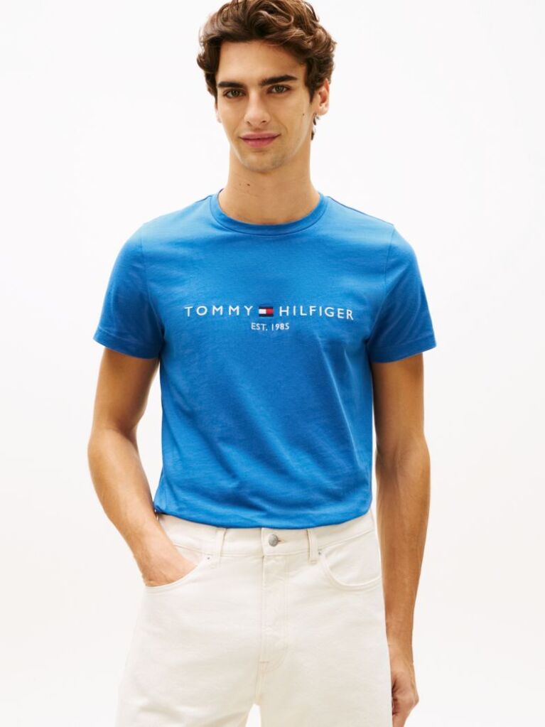 Blue Tricou Slim Fit Cu Logo  Barbati