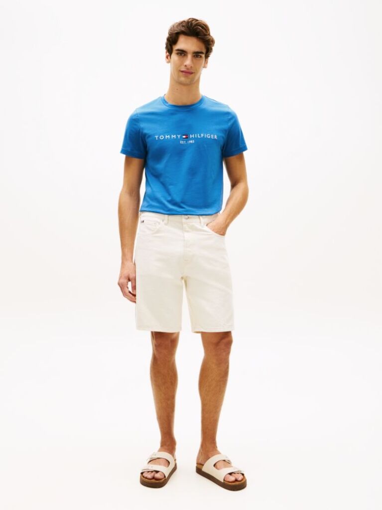 Blue Tricou Slim Fit Cu Logo  Barbati