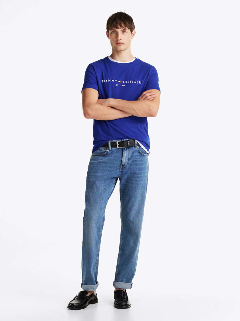 Blue Logo Slim Fit Jersey T-Shirt  Men