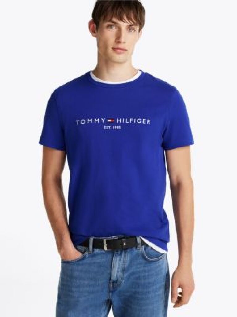 Blue Logo Slim Fit Jersey T-Shirt  Men