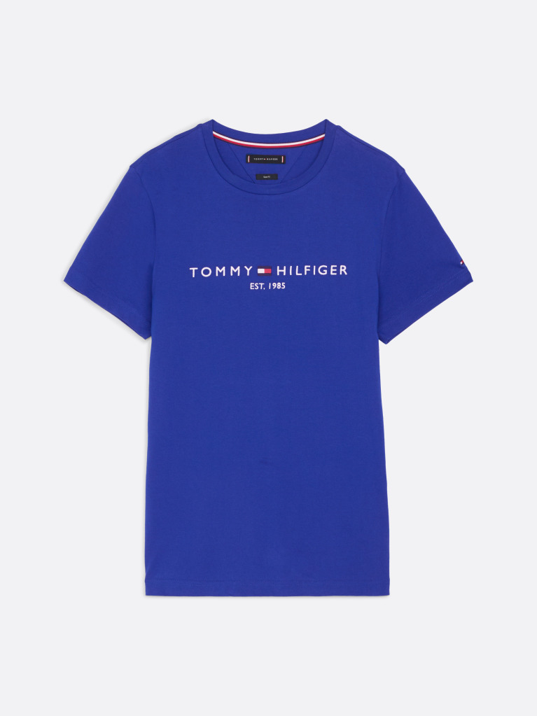 Blue Logo Slim Fit Jersey T-Shirt  Men