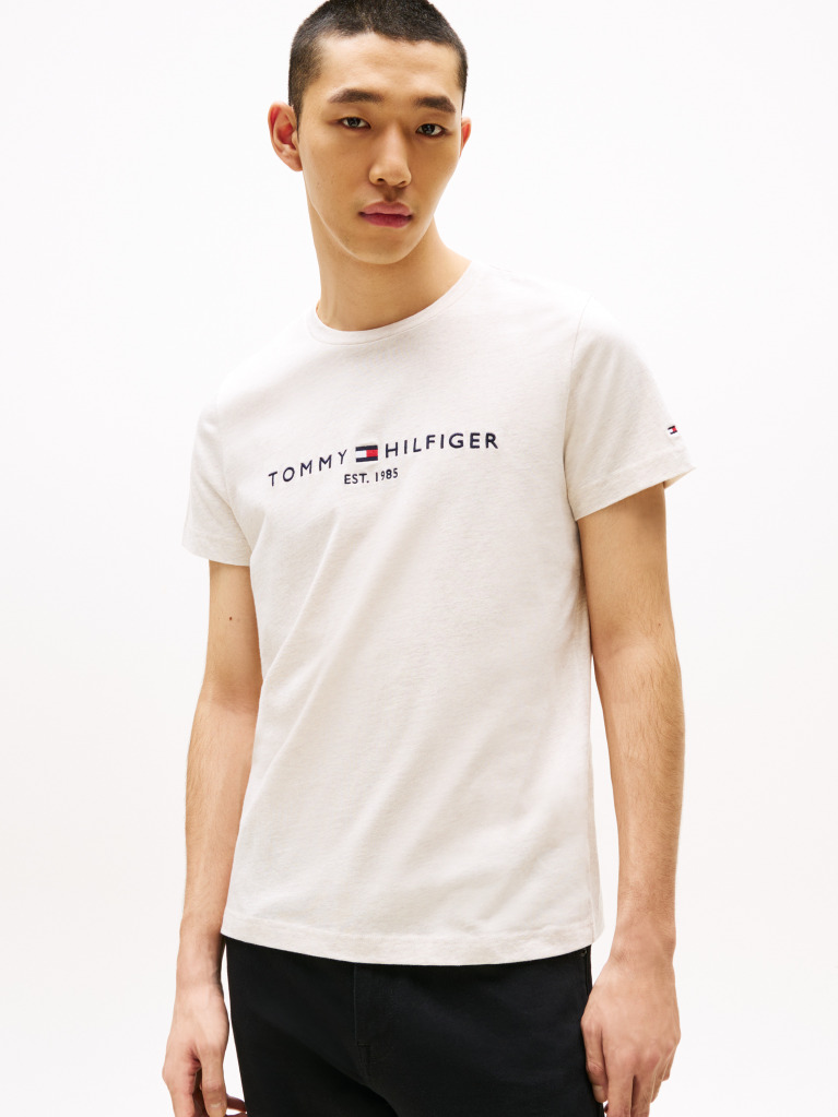 Bej Tricou Slim Fit Cu Logo  Barbati
