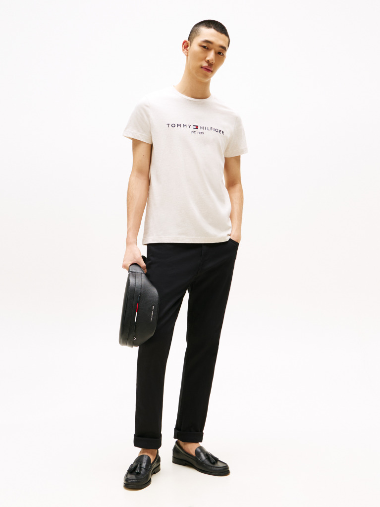 Bej Tricou Slim Fit Cu Logo  Barbati