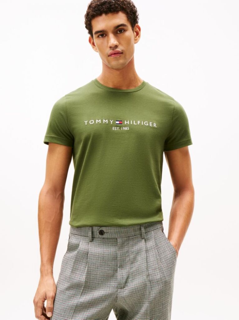 Green Logo Slim Fit Jersey T-Shirt  Men