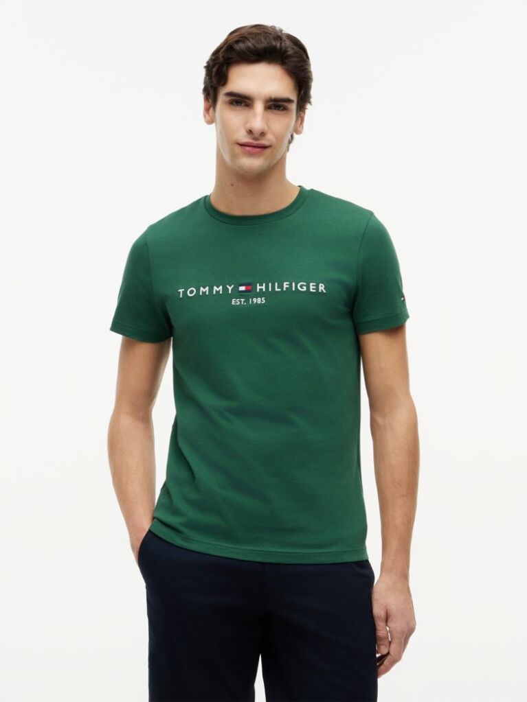Verde Tricou Slim Fit Cu Logo  Barbati