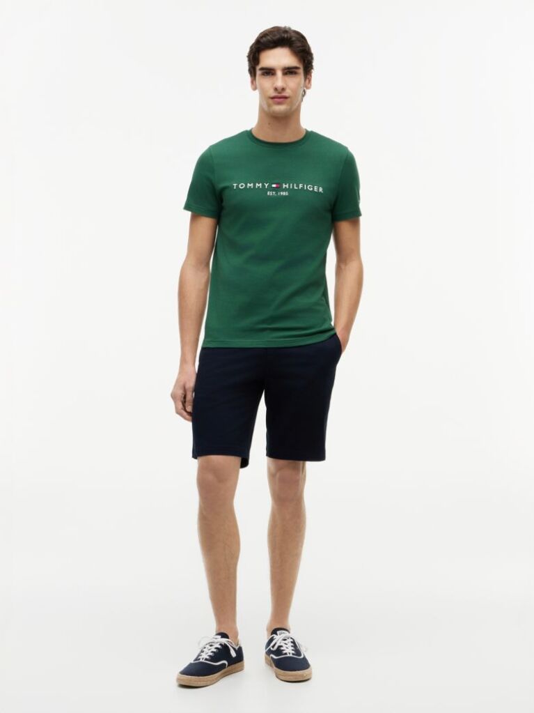 Verde Tricou Slim Fit Cu Logo  Barbati