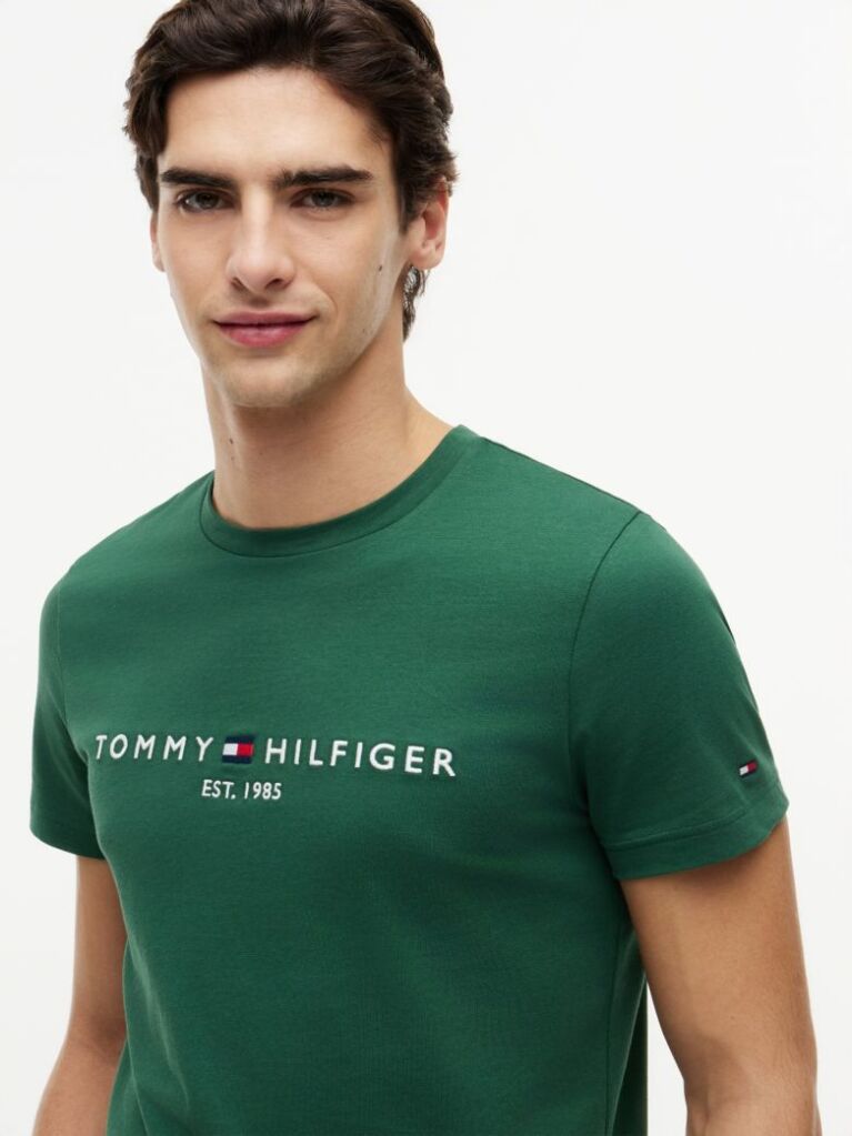 Verde Tricou Slim Fit Cu Logo  Barbati