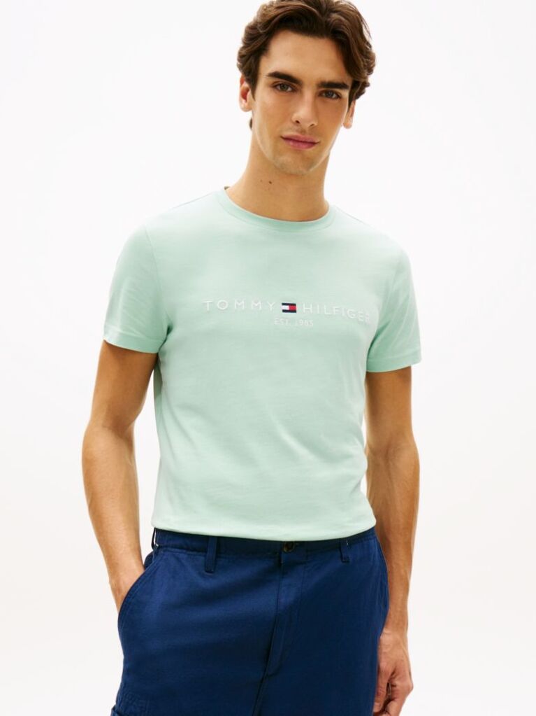 Verde Tricou Slim Fit Cu Logo  Barbati