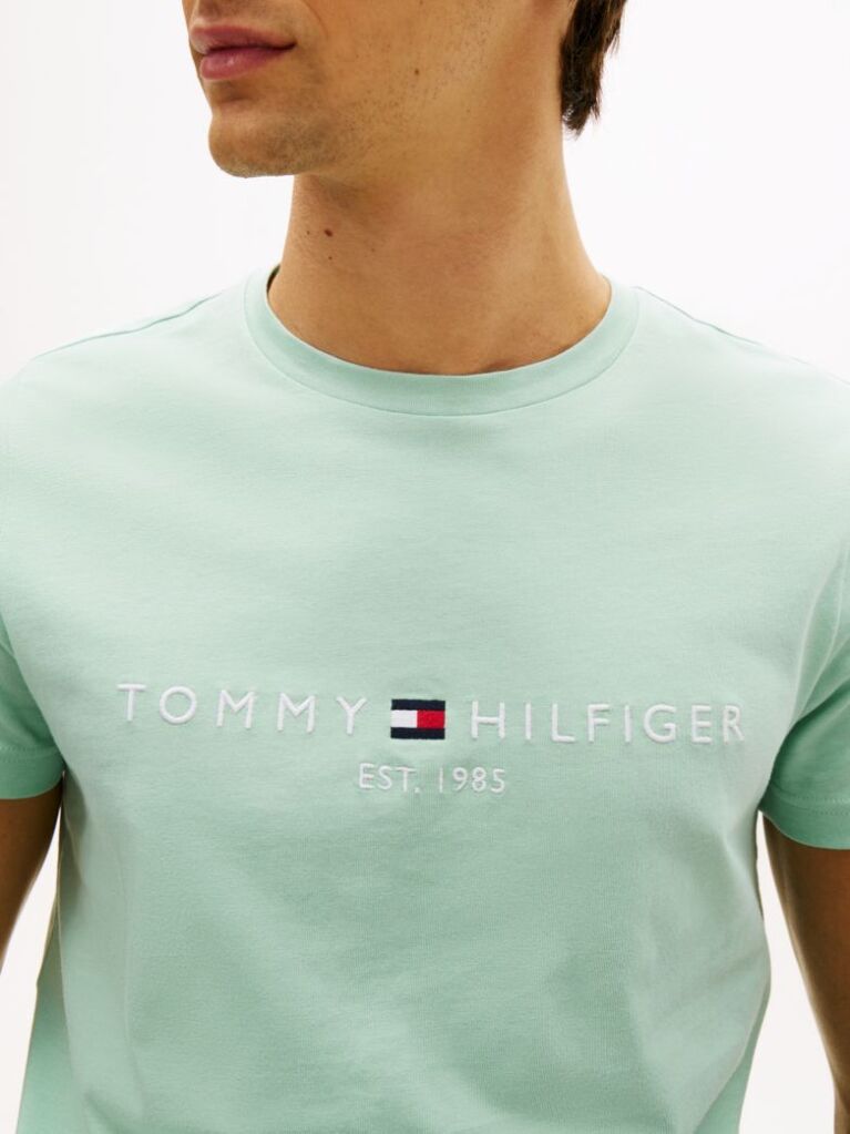 Verde Tricou Slim Fit Cu Logo  Barbati