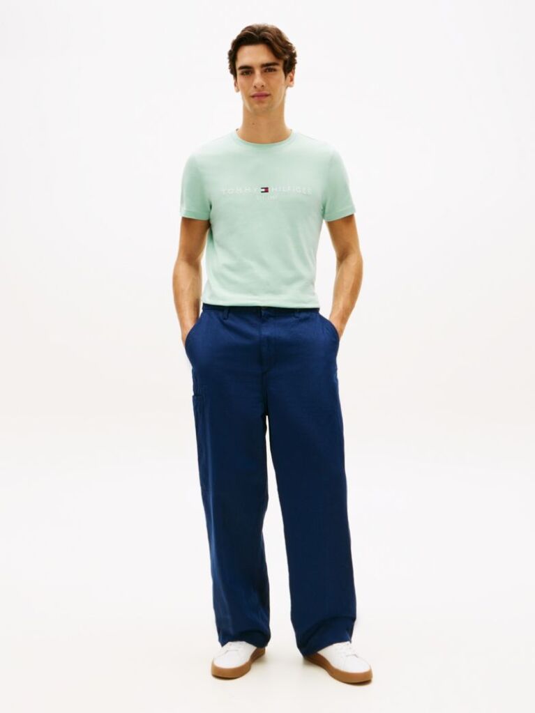 Verde Tricou Slim Fit Cu Logo  Barbati