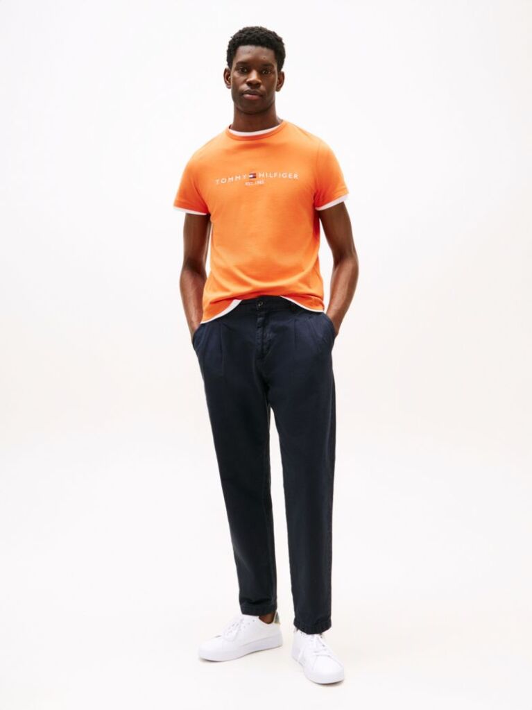 Portocaliu Tricou Slim Fit Cu Logo  Barbati