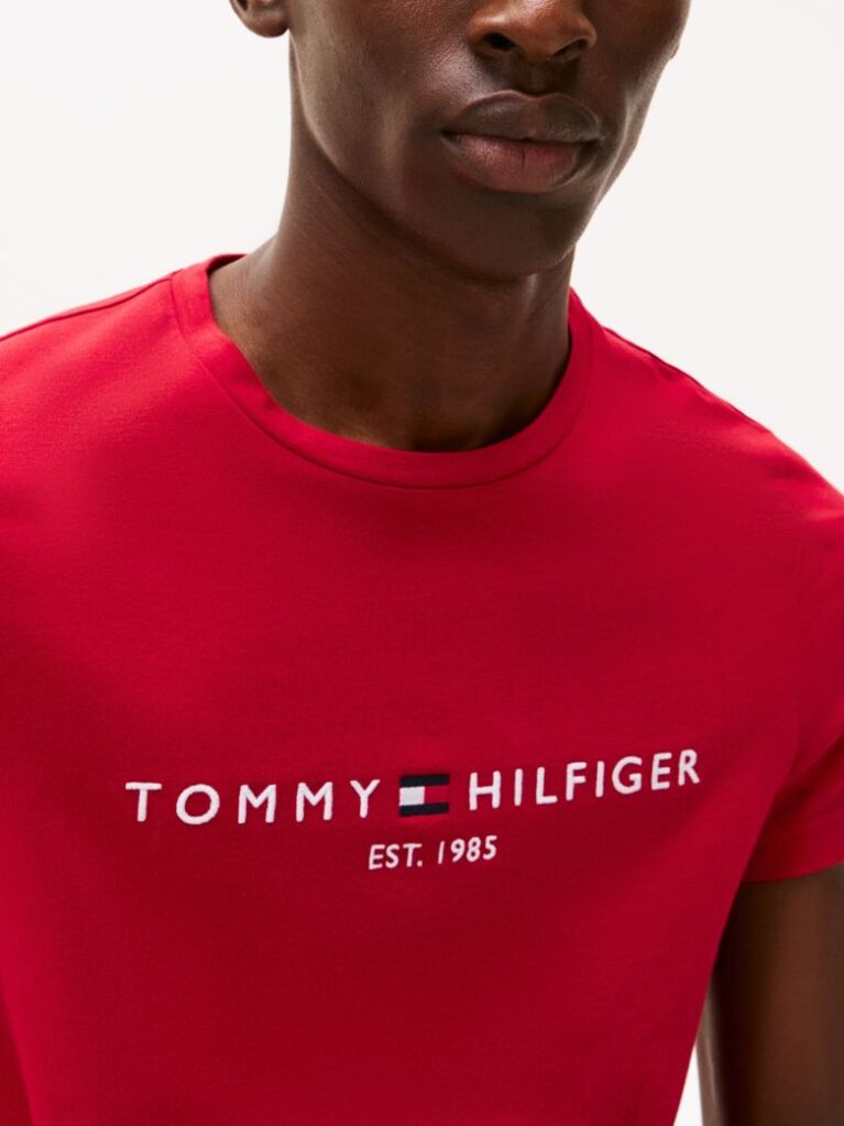 Red Logo Slim Fit Jersey T-Shirt  Men