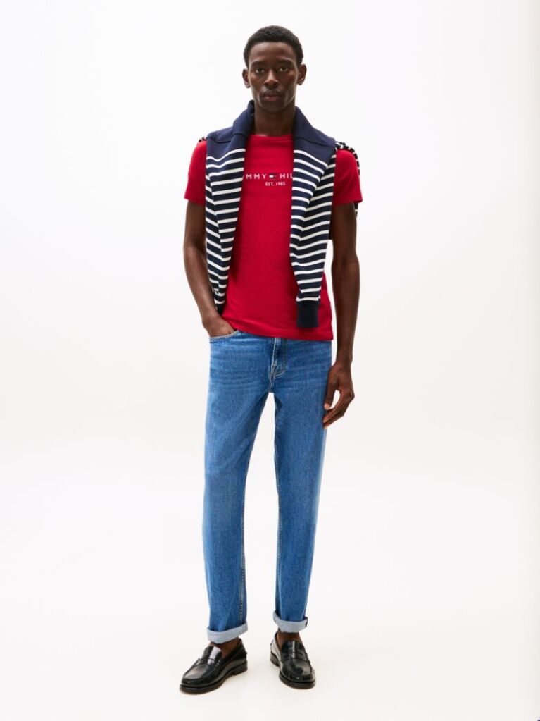 Red Logo Slim Fit Jersey T-Shirt  Men