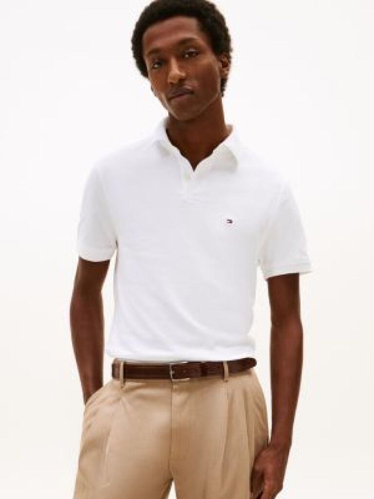 White 1985 Collection Regular Fit Pique Polo  Men