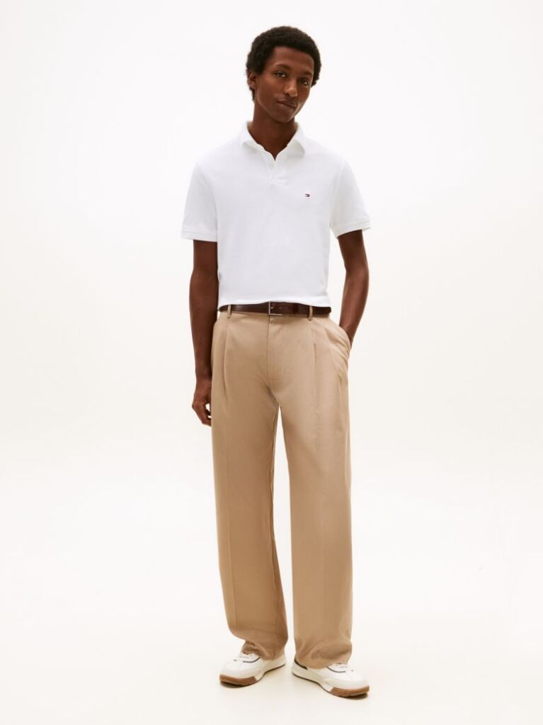 White 1985 Collection Regular Fit Pique Polo  Men