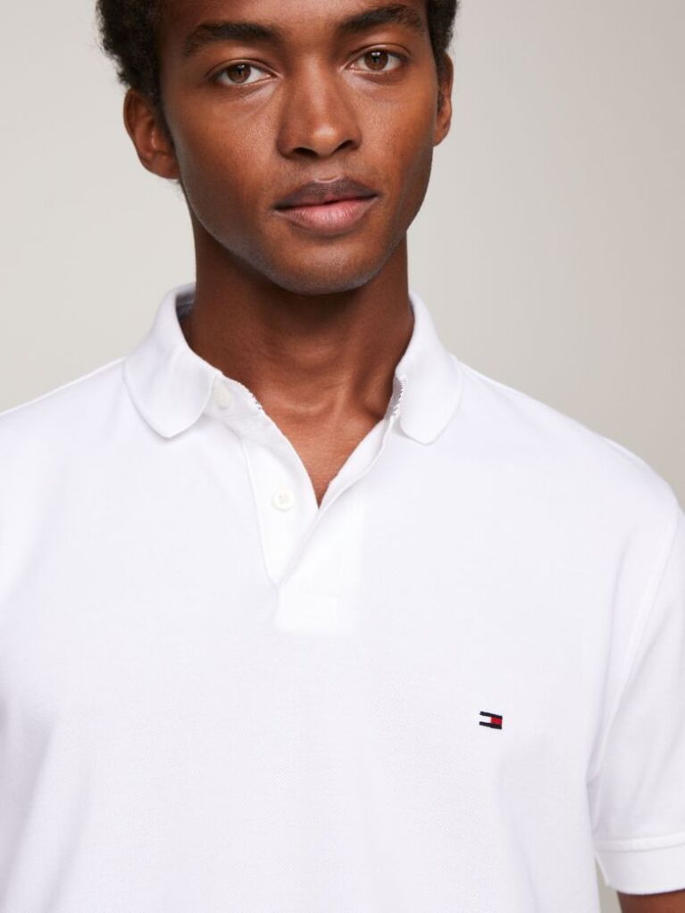 White 1985 Collection Regular Fit Pique Polo  Men