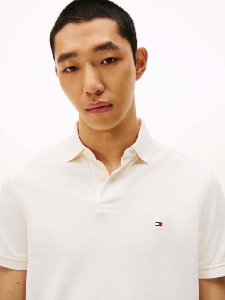White 1985 Collection Regular Fit Pique Polo  Men
