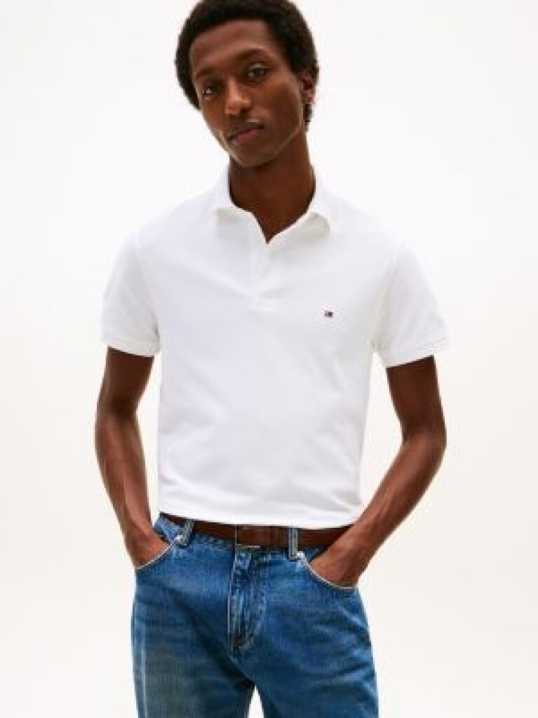White 1985 Collection Slim Fit Pique Polo  Men