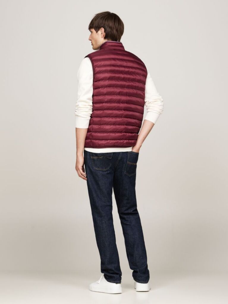 Red PACKAGING QUILTED VEST FROM RECYCLED MATERIALS  Men